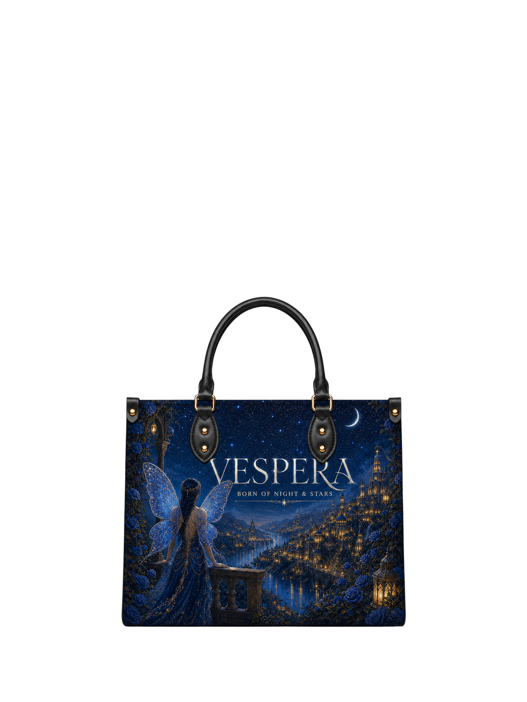 "Vespera" Born of Night & Stars Leather Handbag