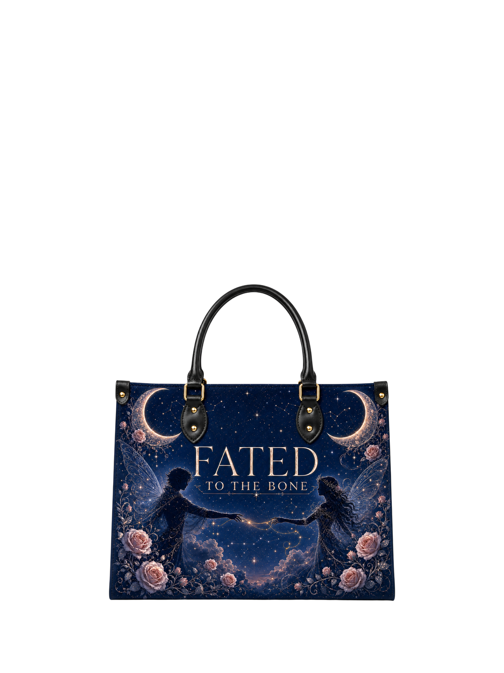 "Fated To The Bone" Twin Silhouettes Leather Handbag