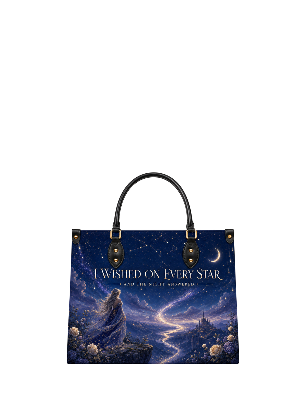 "I Wished On Every Star" The Night Answered Leather Handbag