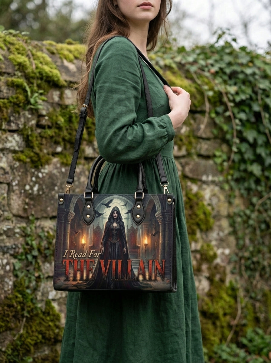 I Read For The Villain Leather Handbag - lifestyle 4