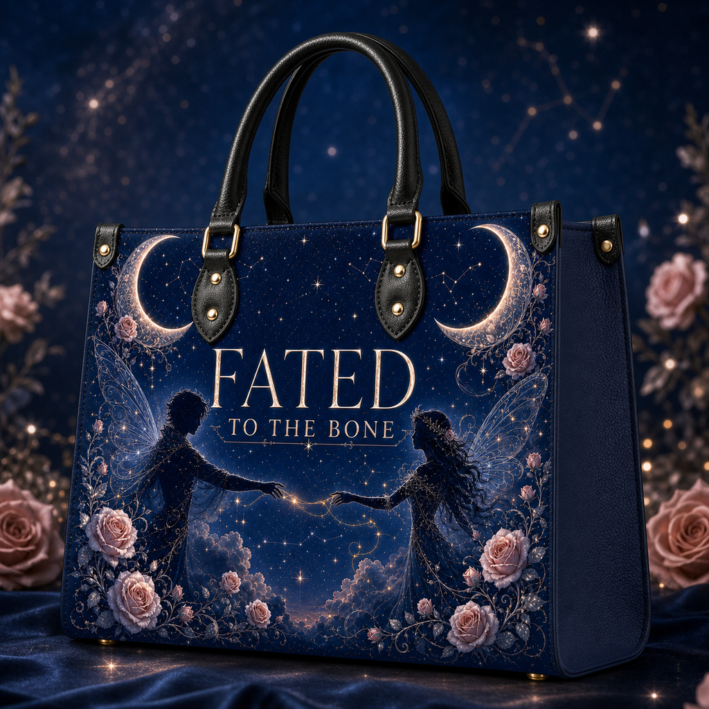 "Fated To The Bone" Twin Silhouettes Leather Handbag