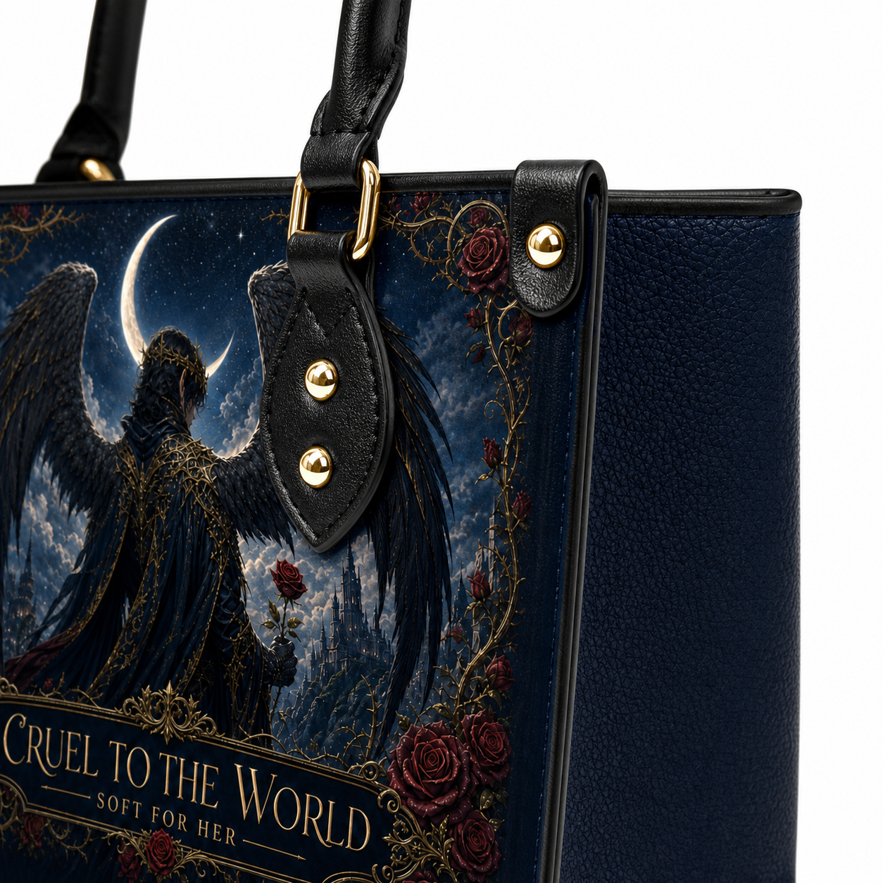 "Cruel To The World, Soft For Her" Raven Lord Leather Handbag