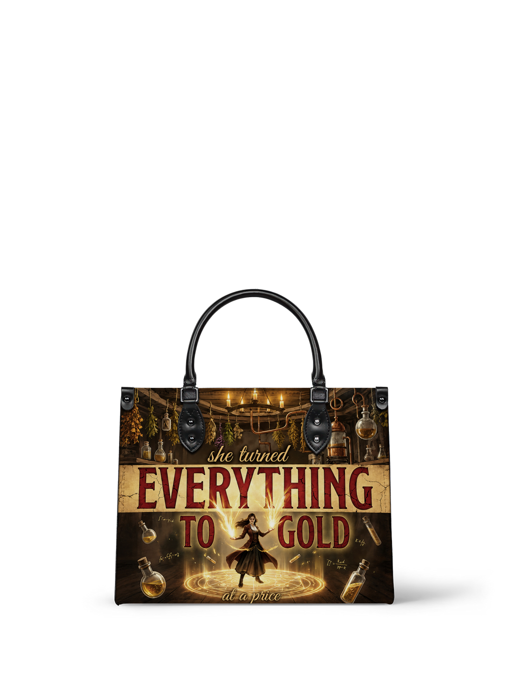 "Everything To Gold (At a Price)" Alchemist Leather Handbag