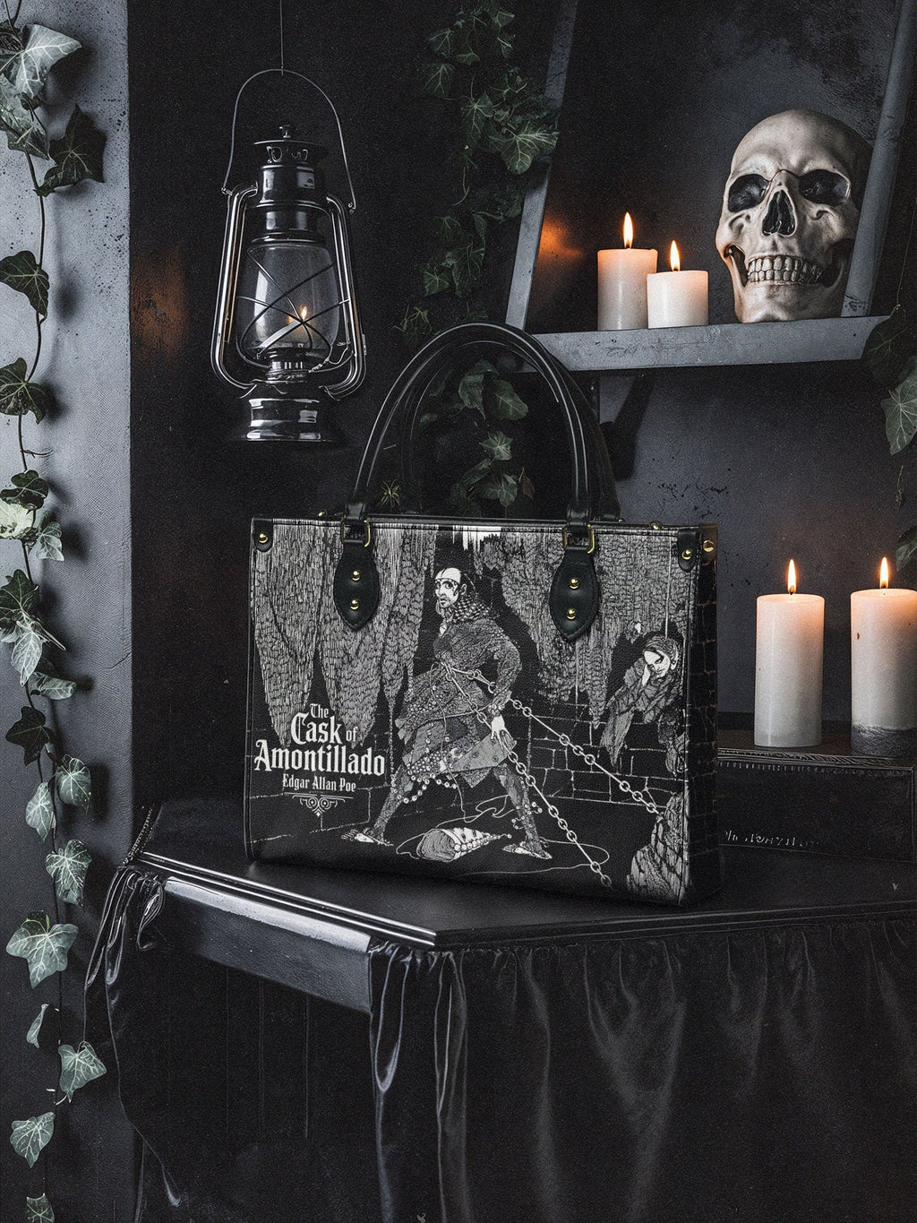 "The Cask Of Amontillado" Leather Handbag