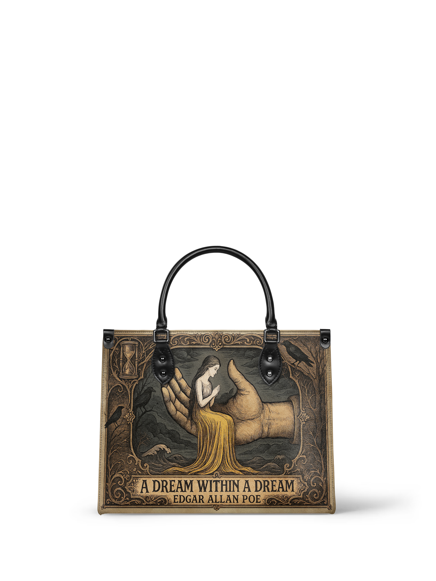 "A Dream Within A Dream" - Black Interior - Leather Handbag