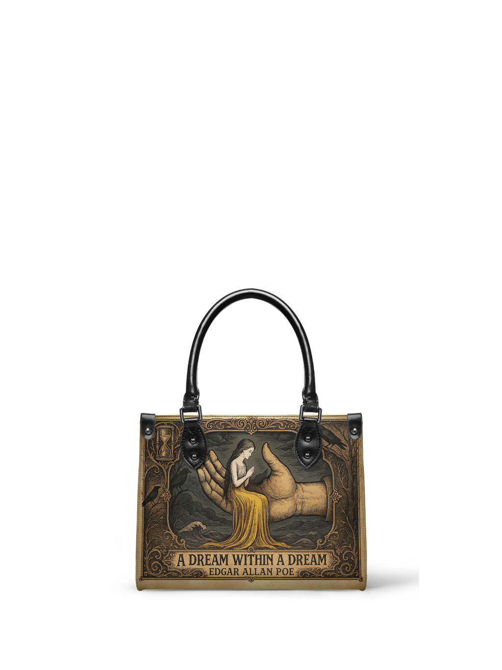 "A Dream Within A Dream" - Black Interior - Small Leather Handbag
