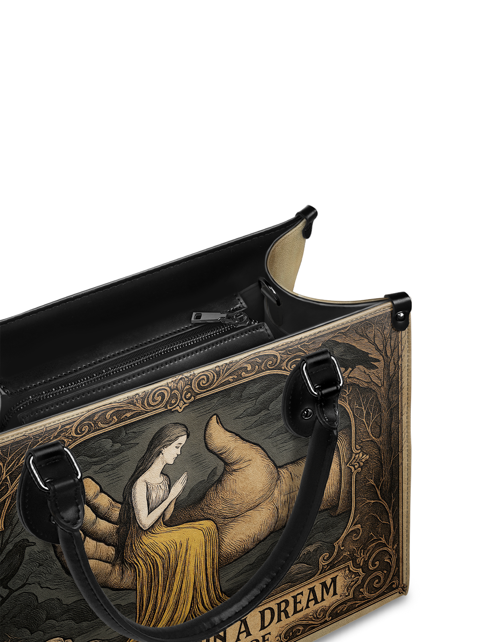 "A Dream Within A Dream" - Black Interior - Leather Handbag
