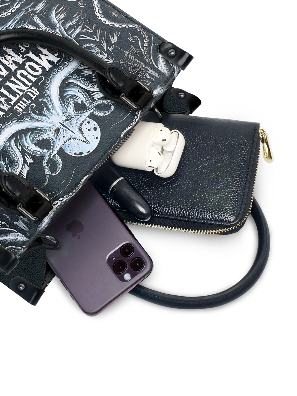 "At The Mountains Of Madness" - Black Interior - Small Leather Handbag