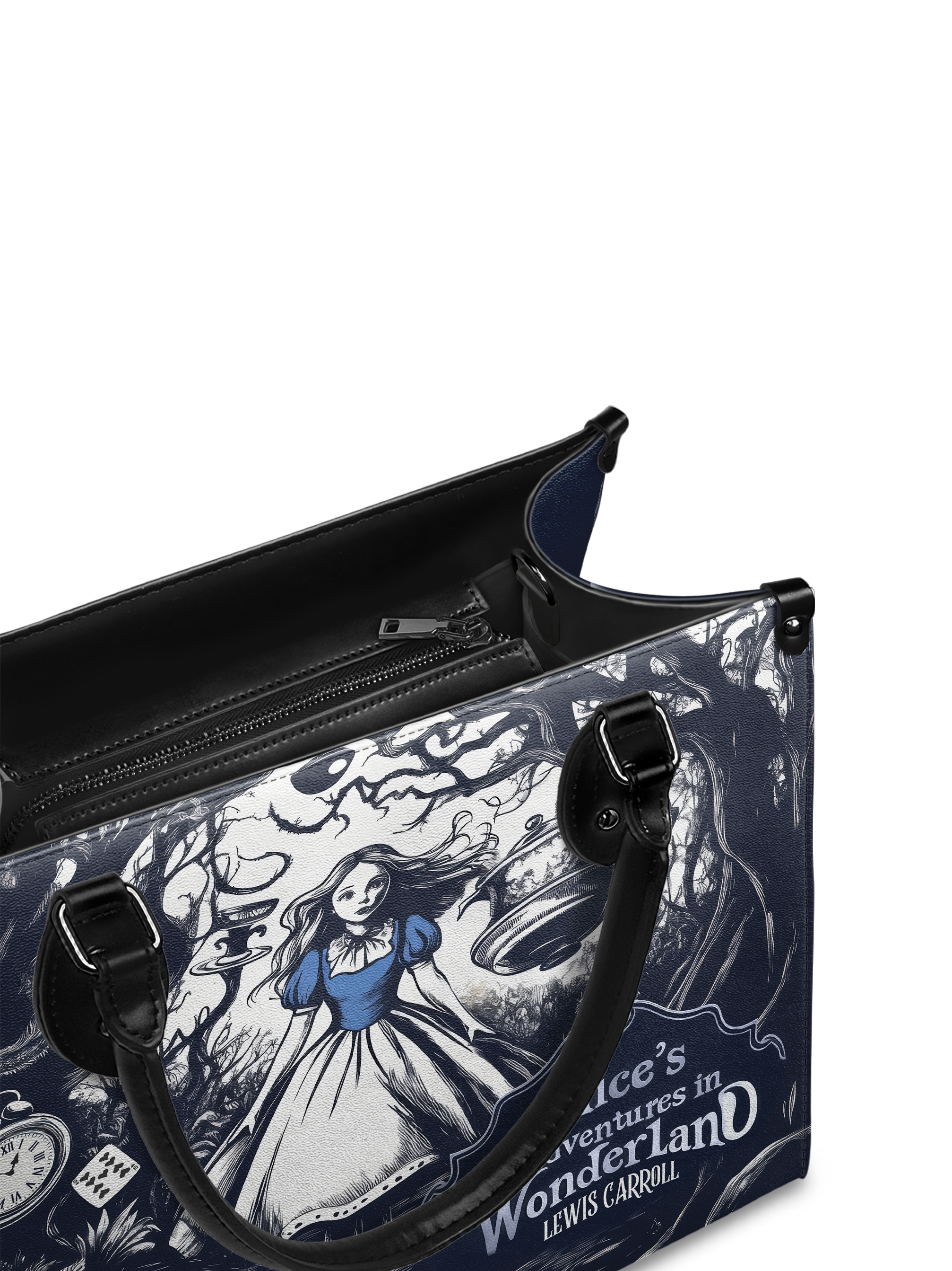 "Down the Rabbit Hole" - Black Interior - Leather Handbag