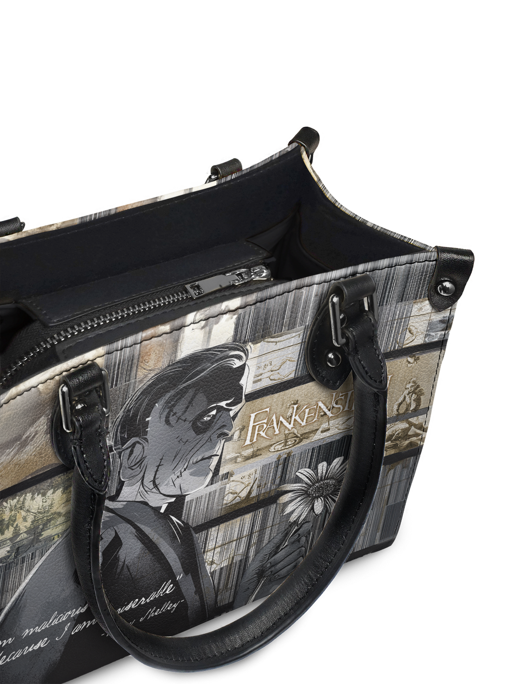 "Frankenstein" Ashes of Hope - Black Interior - Small Leather Handbag