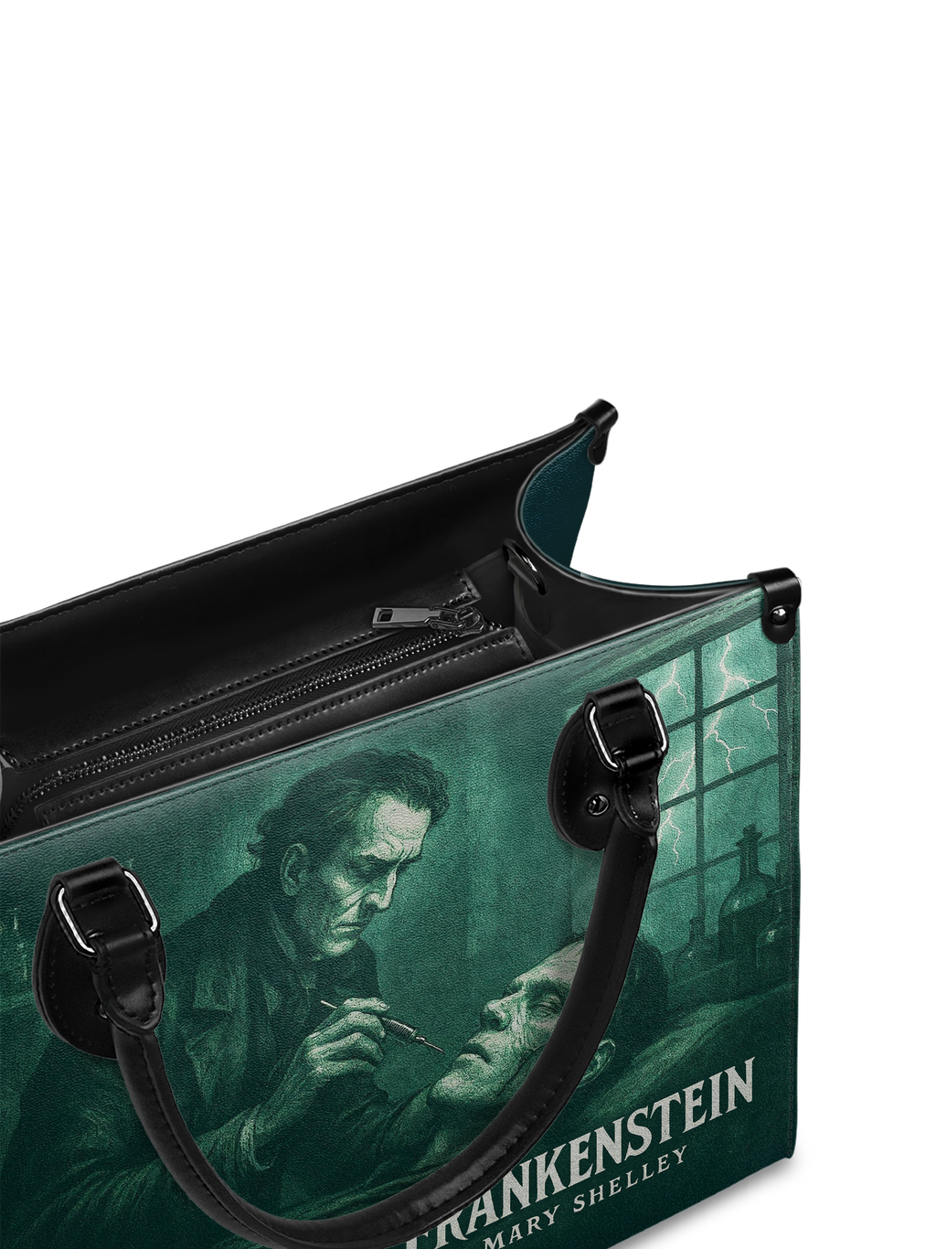 "Frankenstein" Mortuary Moss - Black Interior - Leather Handbag