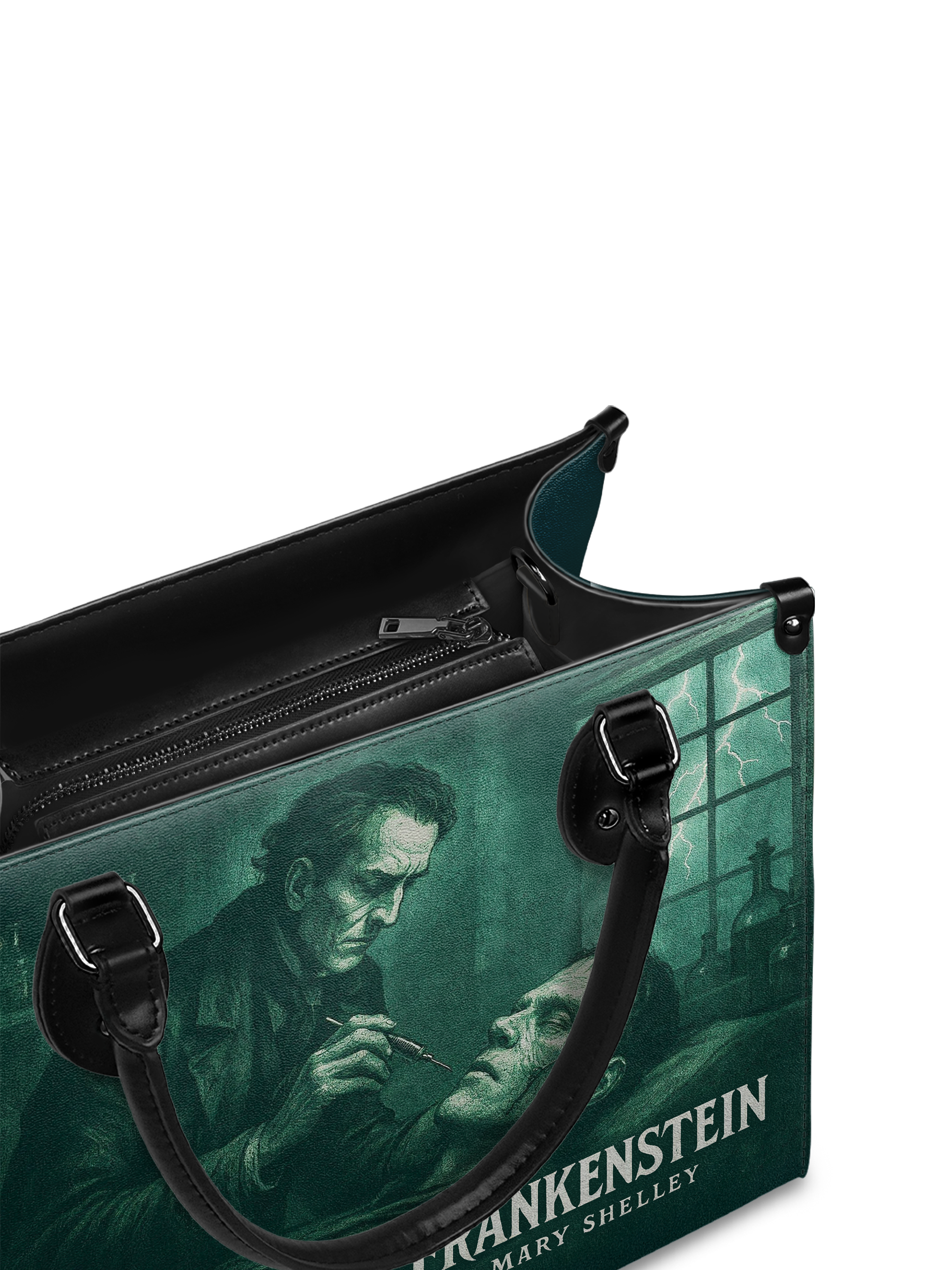 "Frankenstein" Mortuary Moss - Black Interior - Leather Handbag