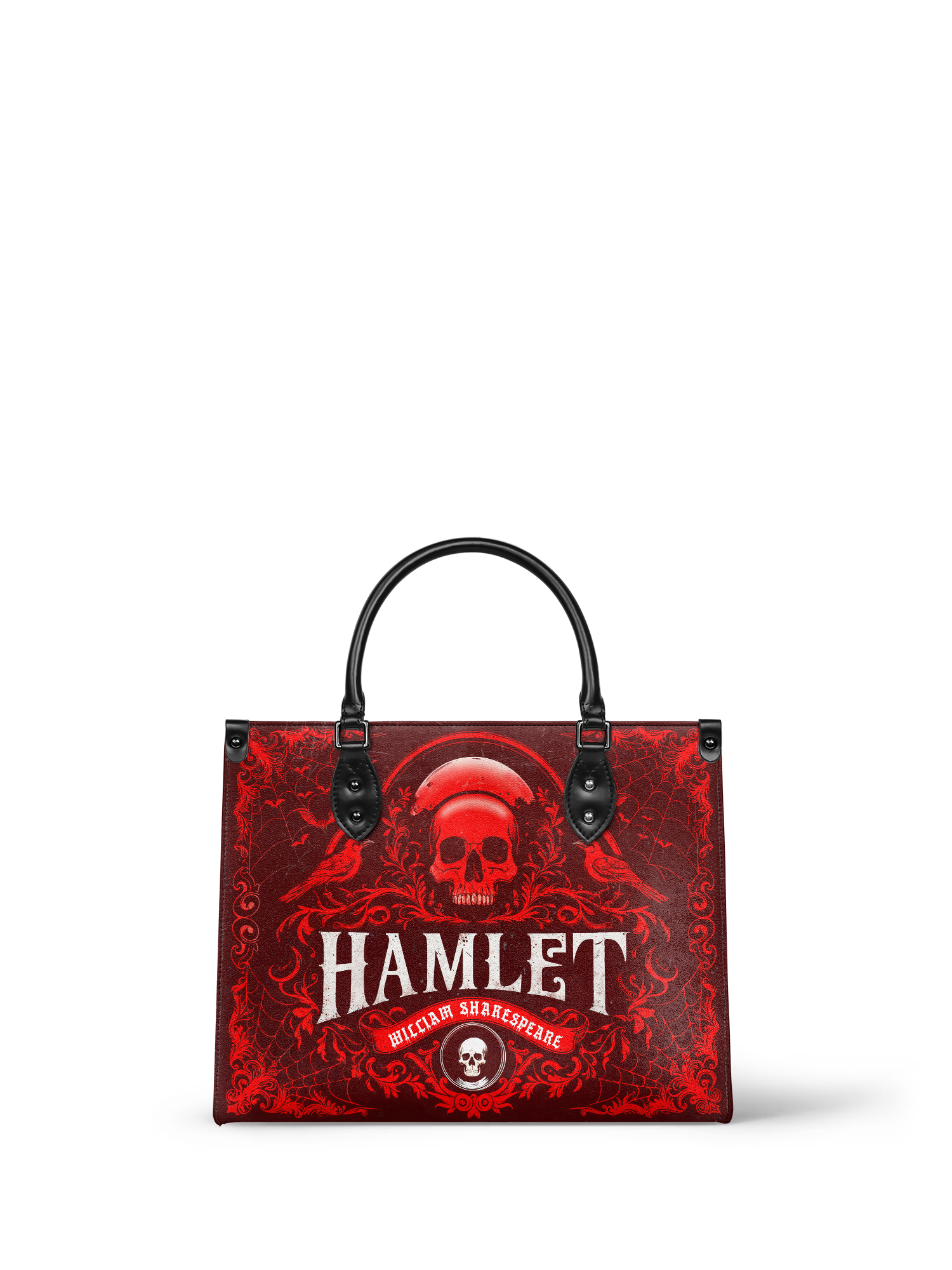 "Hamlet" The Red Room - Black Interior - Leather Handbag