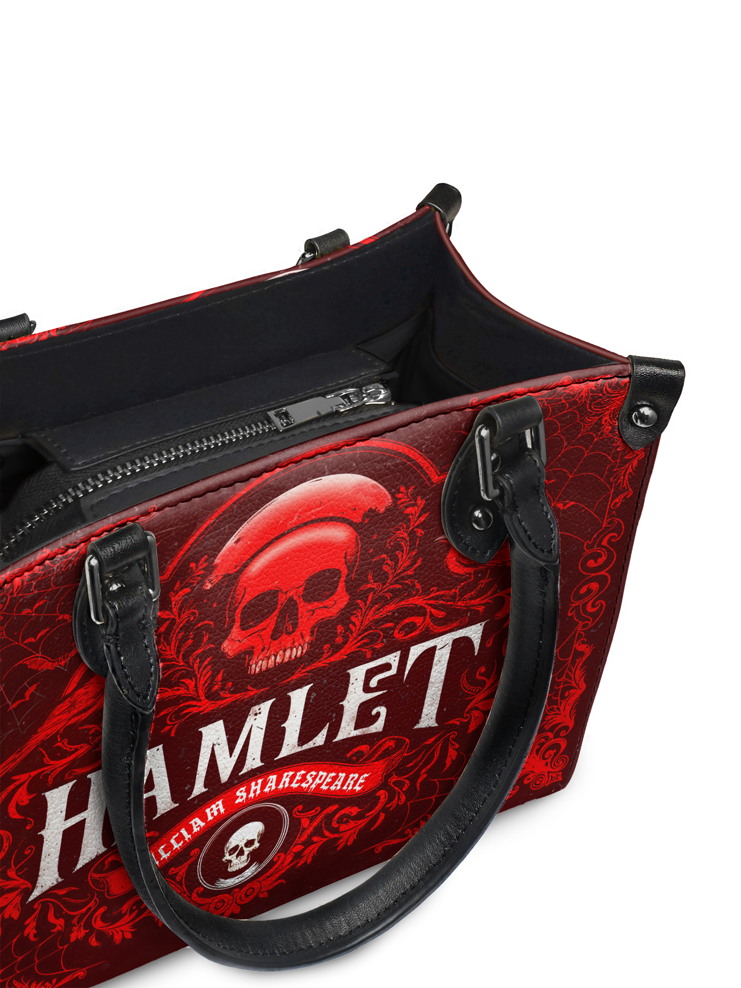"Hamlet" The Red Room - Black Interior - Small Leather Handbag