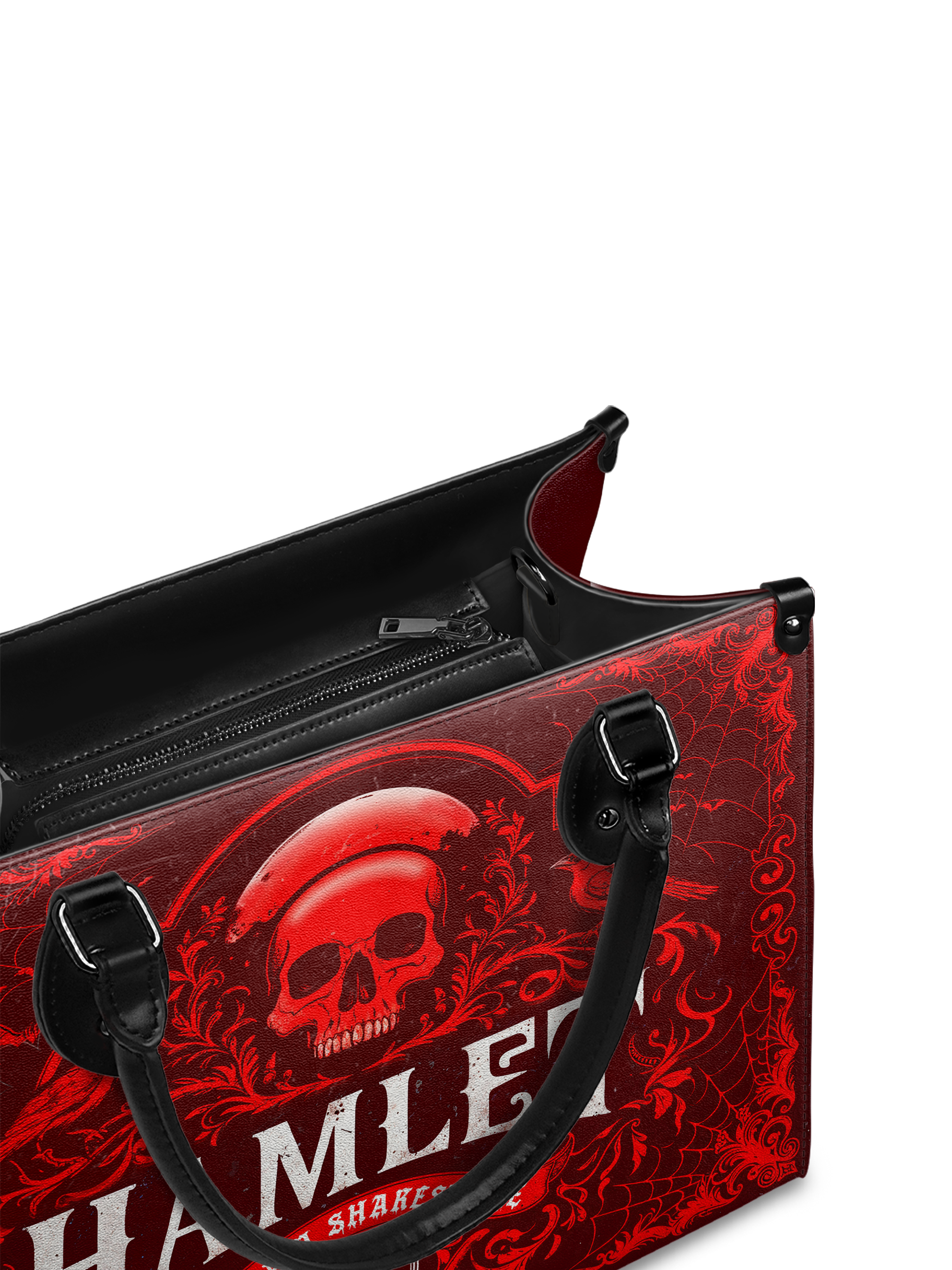 "Hamlet" The Red Room - Black Interior - Leather Handbag