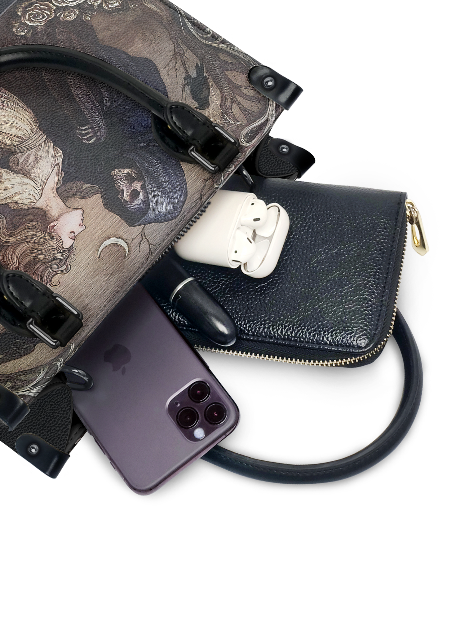 "Lenore" - Black Interior - Small Leather Handbag