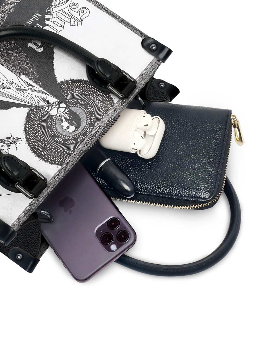 "Ligeia" - Black Interior - Small Leather Handbag