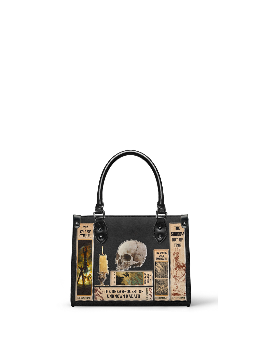 Lovecraftian Black - Black Interior - Small Leather Handbag