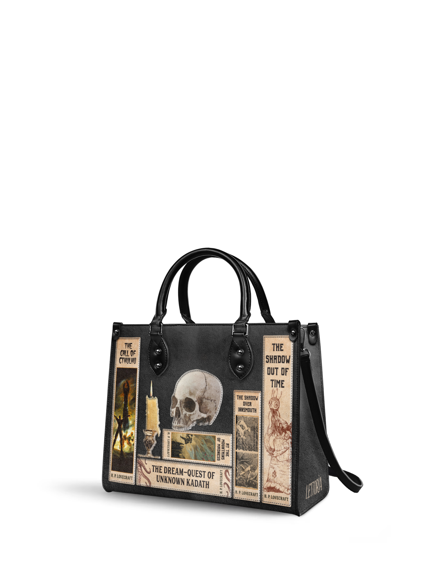 Lovecraftian Black - Black Interior - Leather Handbag