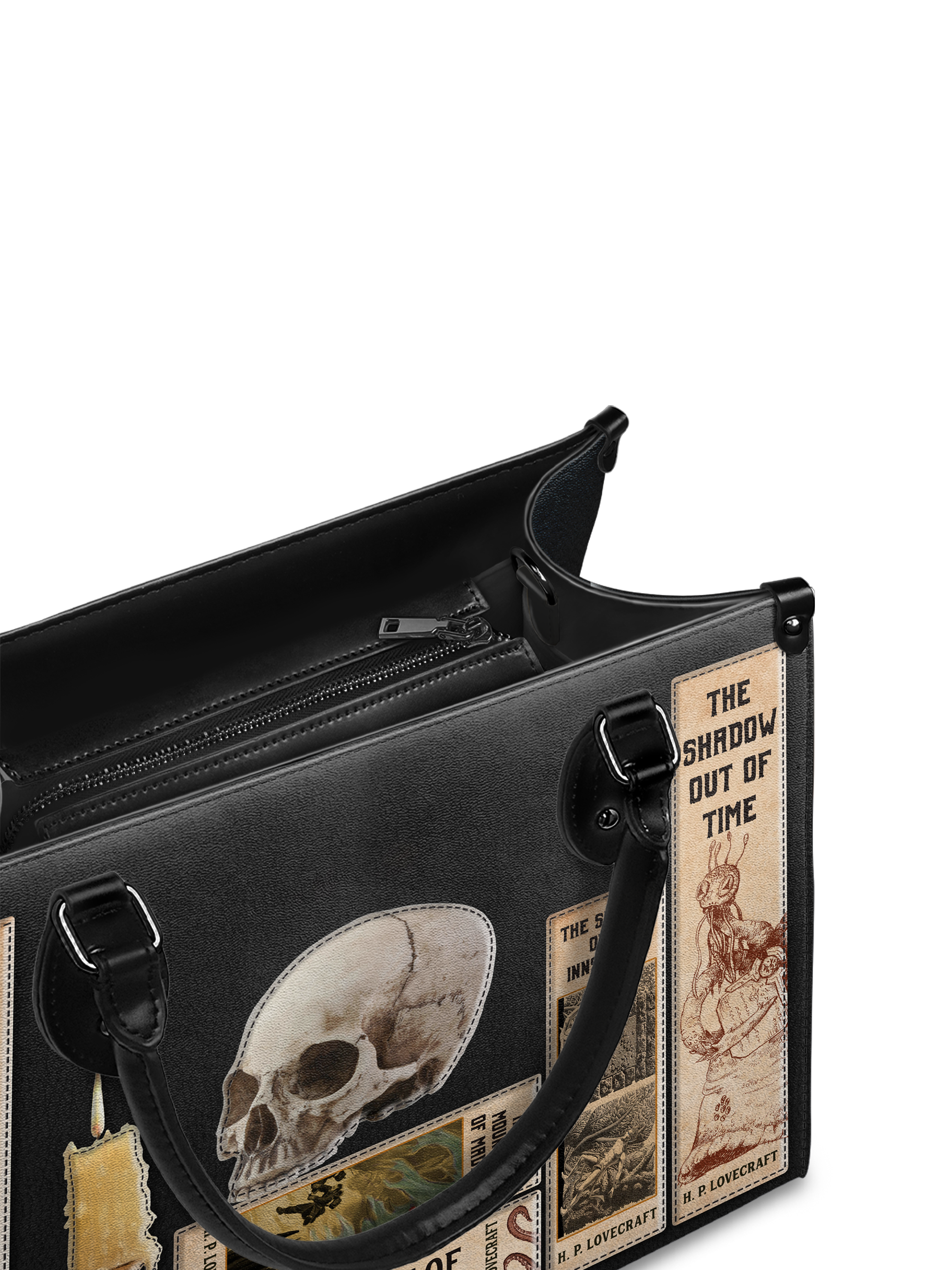 Lovecraftian Black - Black Interior - Leather Handbag