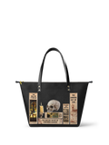 "Lovecraftian" Black Leather Tote Bag