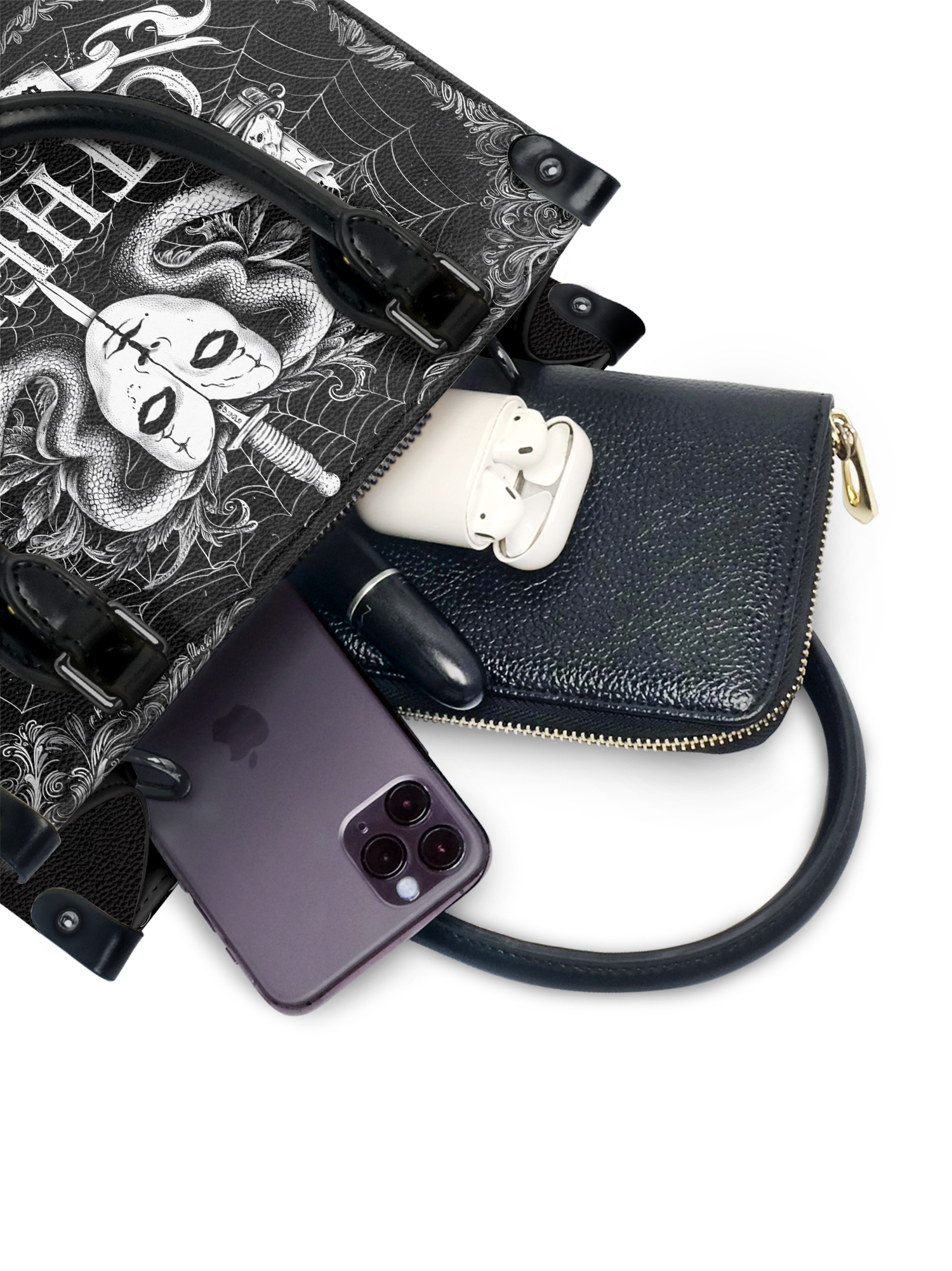 "Othello" - Black Interior - Small Leather Handbag