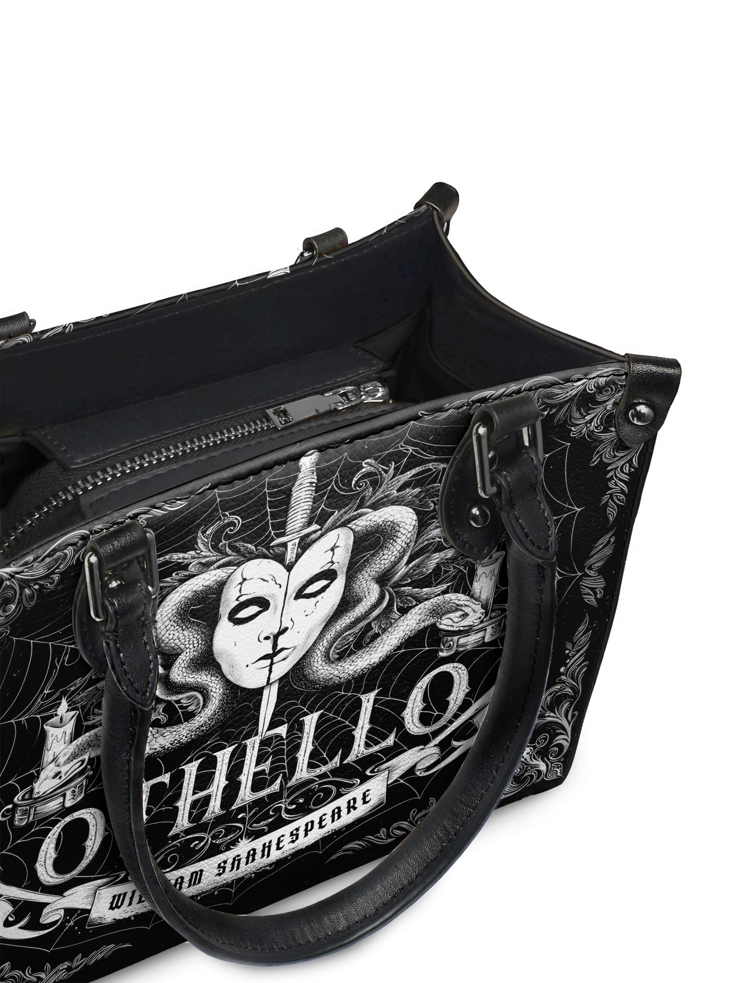 "Othello" - Black Interior - Small Leather Handbag