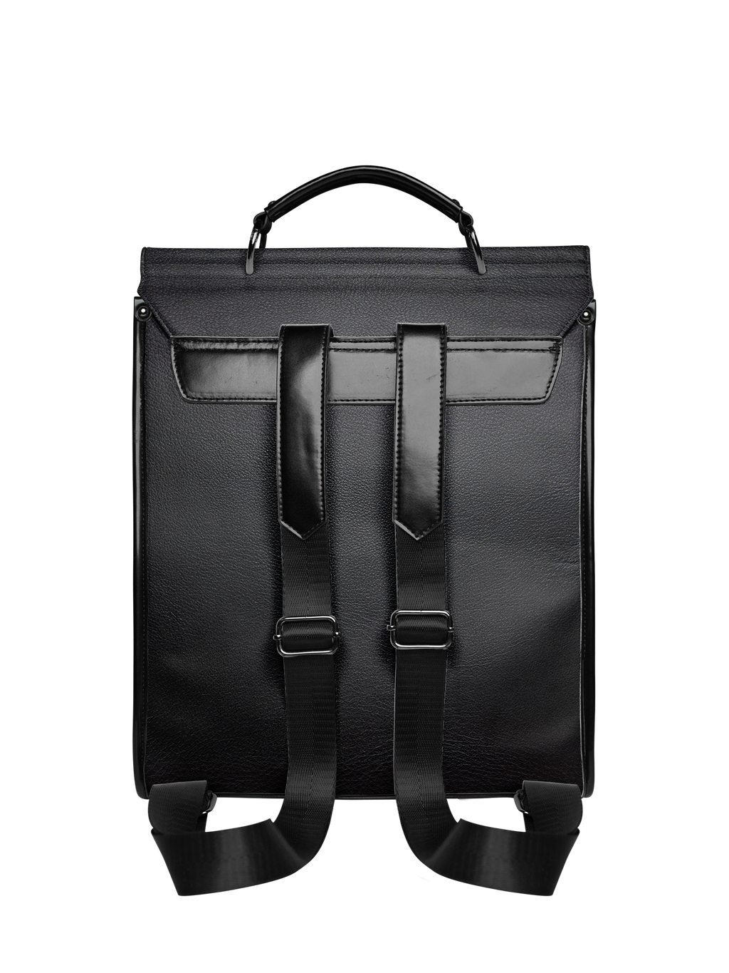 "Poe's Library" Ashen Black Leather Backpack