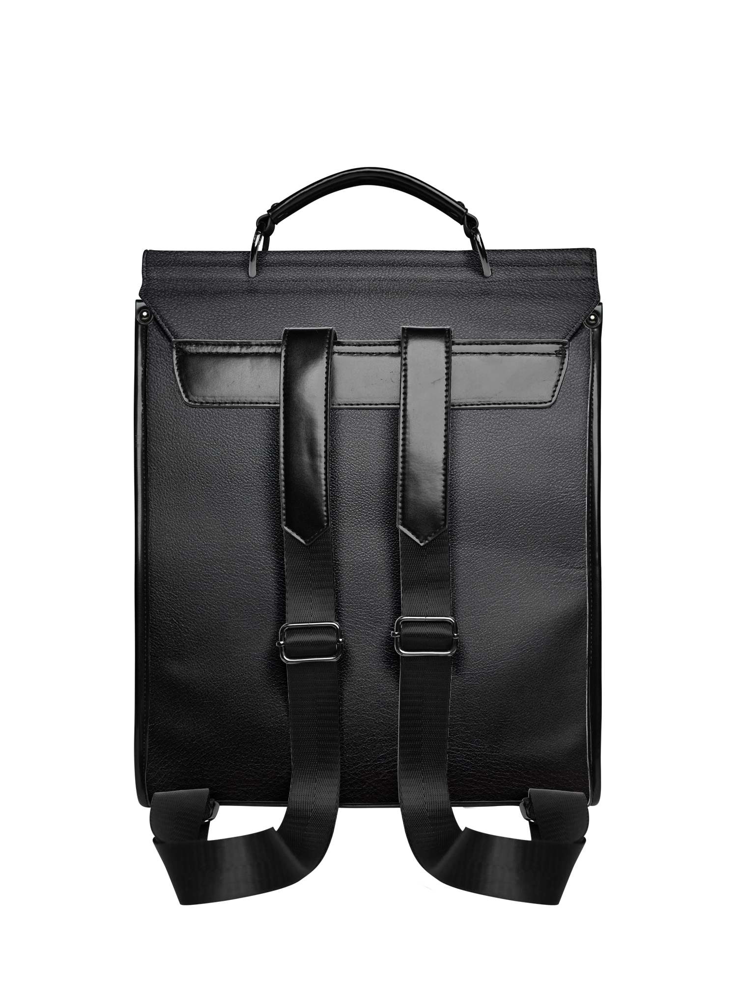 "Poe's Library" Ashen Black Leather Backpack