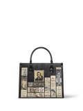 "Poe's Library" Ashen Black - Black Interior - Leather Handbag