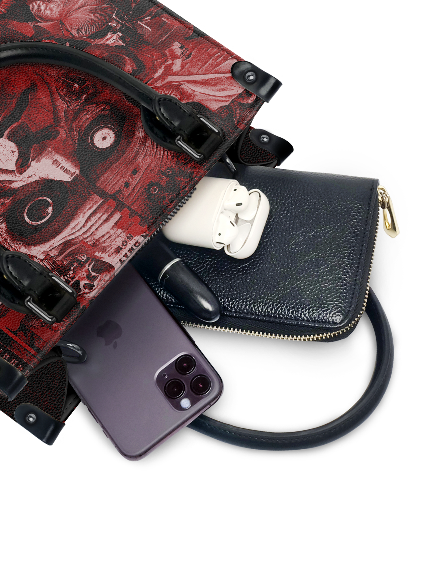 "Frankenstein" Heart Surge - Black Interior - Small Leather Handbag
