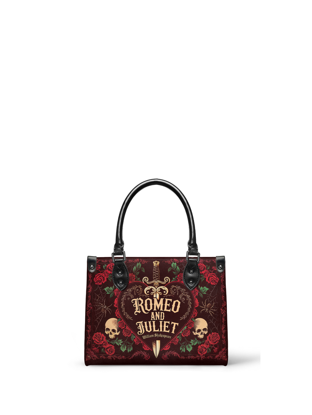 "Romeo And Juliet" Poison Rose - Black Interior - Small Leather Handbag