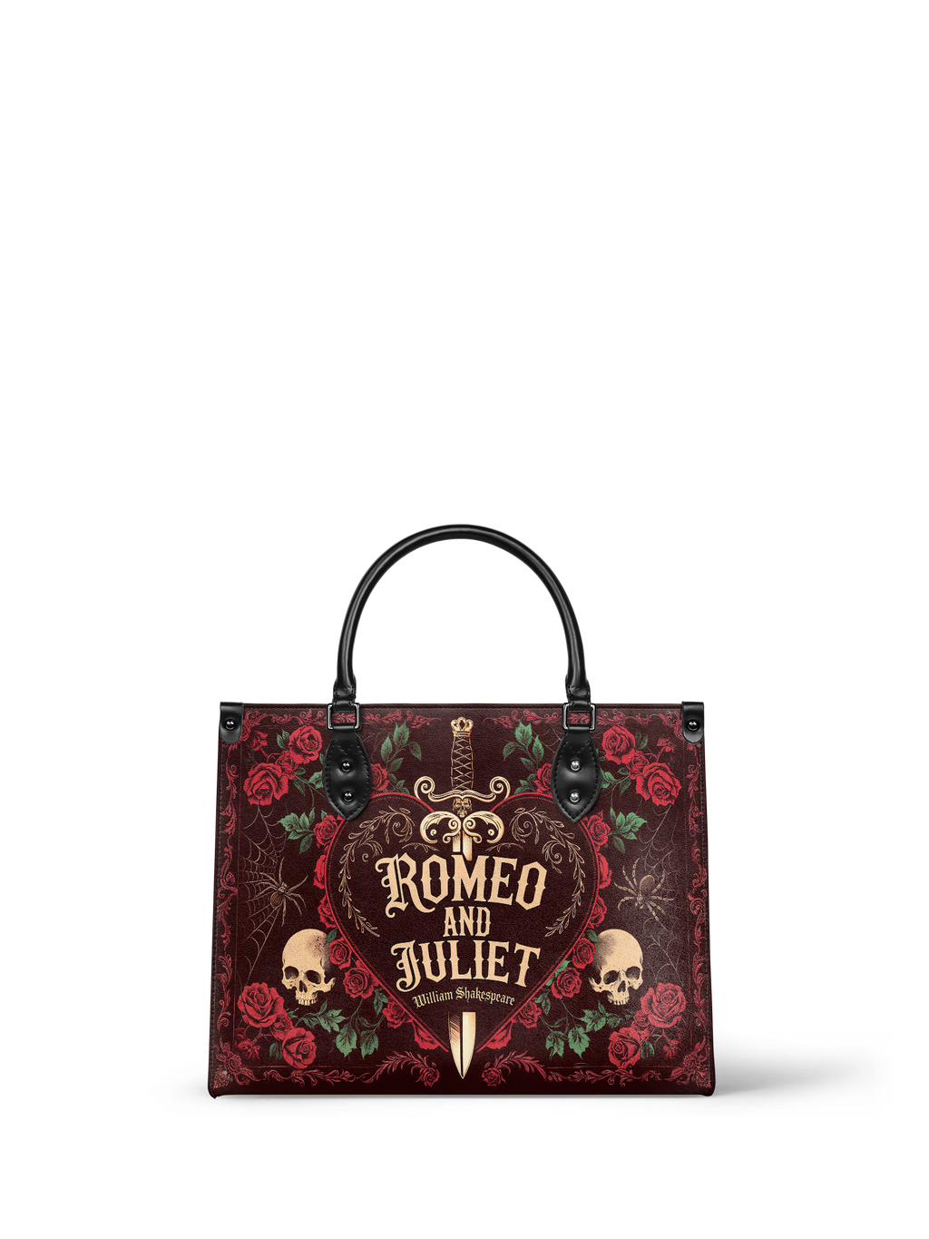 "Romeo And Juliet" Poison Rose - Black Interior - Leather Handbag