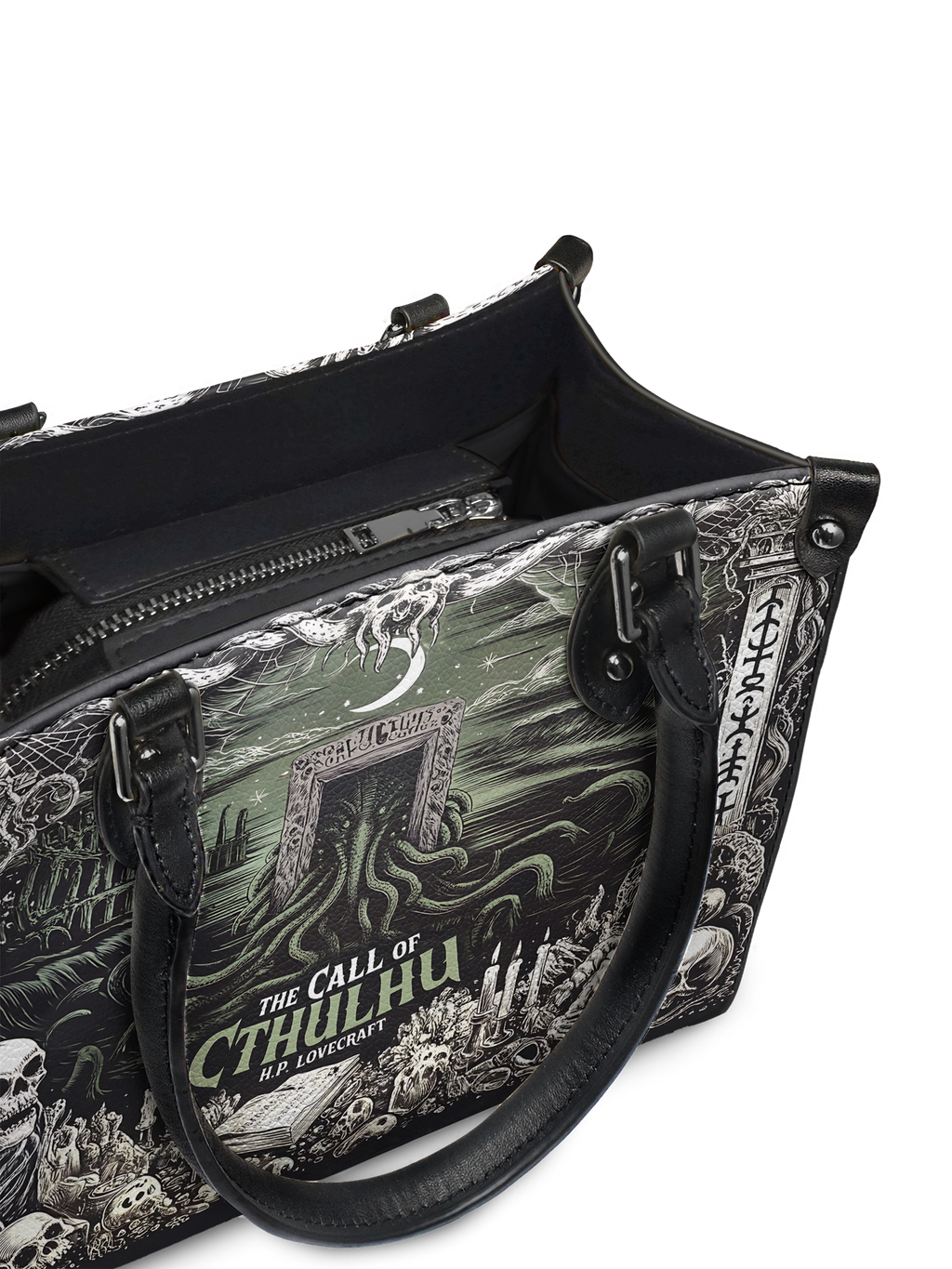 "The Call Of Cthulhu" - Black Interior - Small Leather Handbag