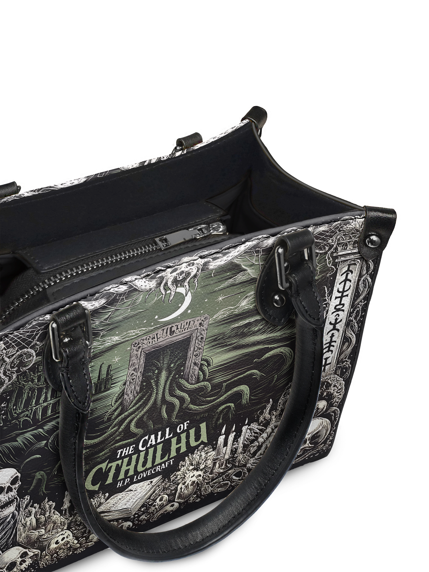 "The Call Of Cthulhu" - Black Interior - Small Leather Handbag