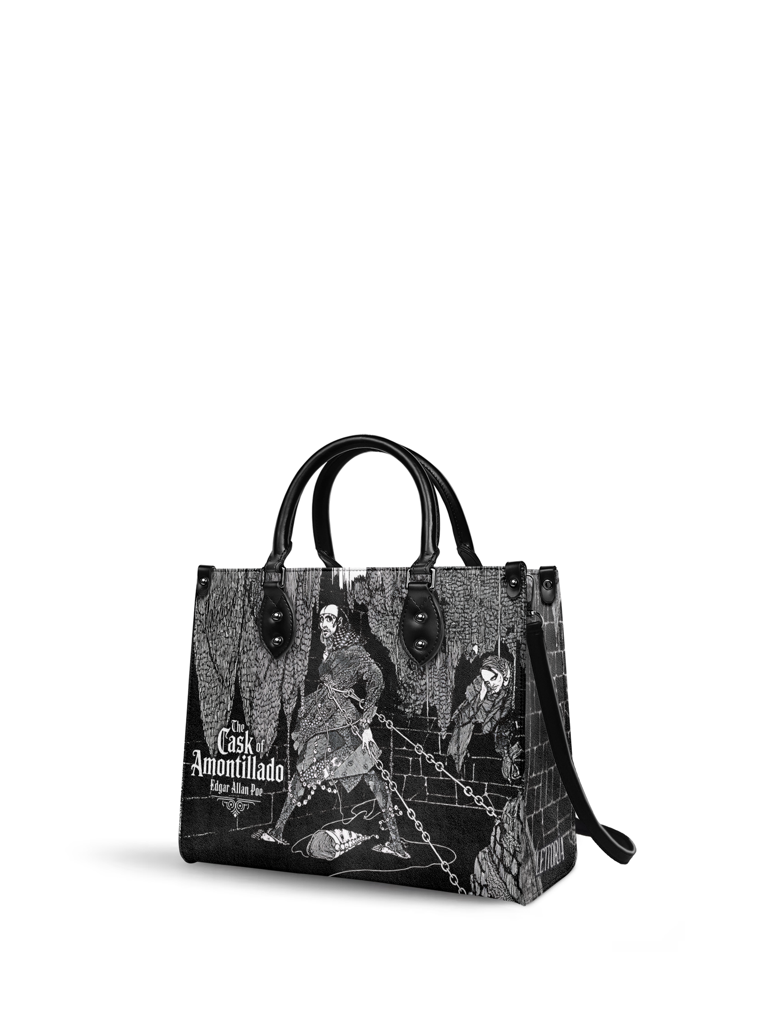 "The Cask Of Amontillado" - Black Interior - Leather Handbag