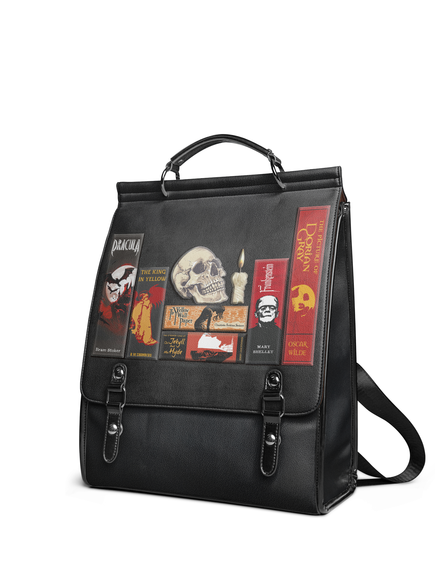 "The Codex of Gothic Tales" Deadlight Black Leather Backpack