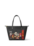 "The Codex of Gothic Tales" Deadlight Black Leather Tote Bag