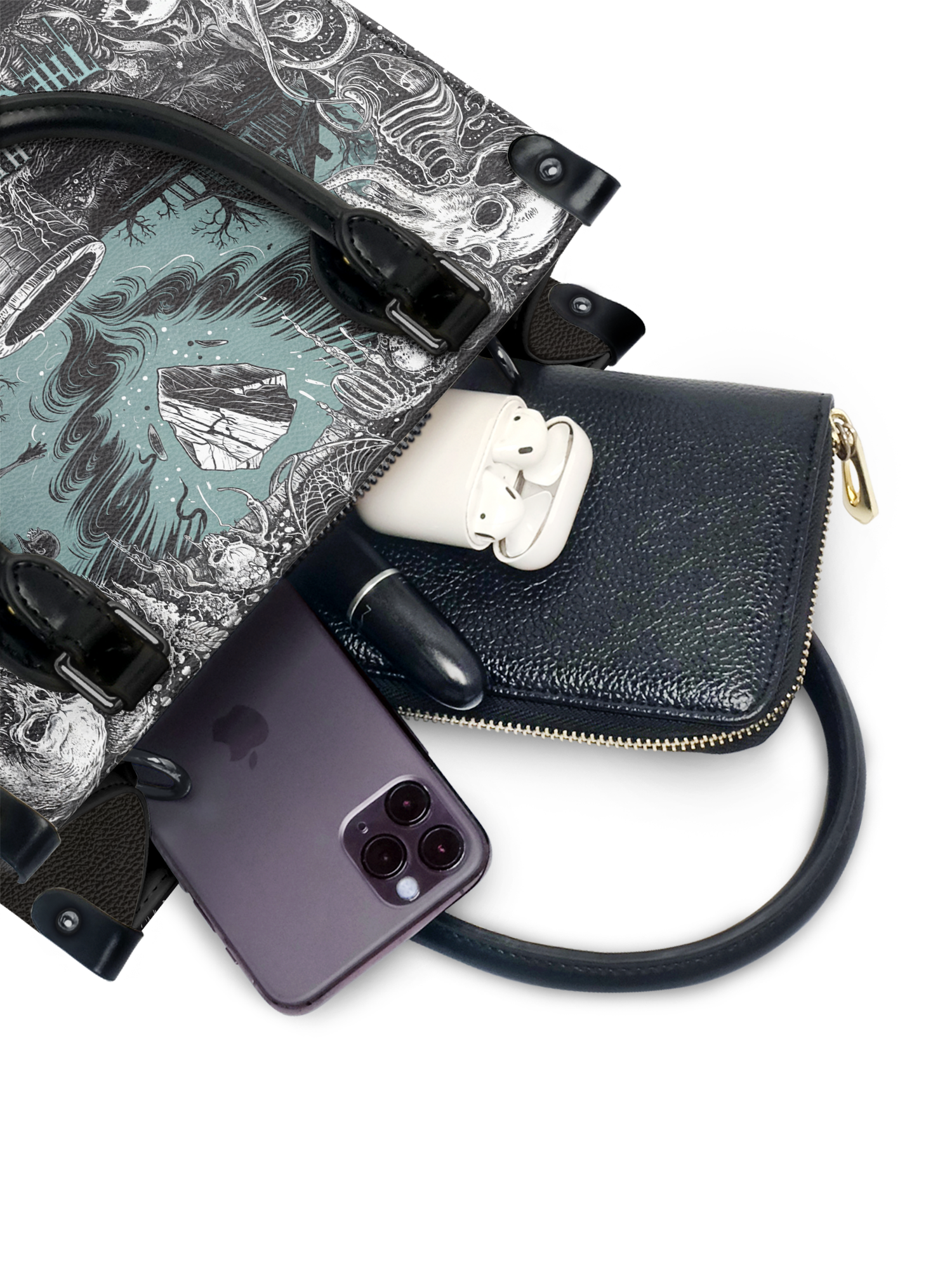 "The Colour Out Of Space" - Black Interior - Small Leather Handbag