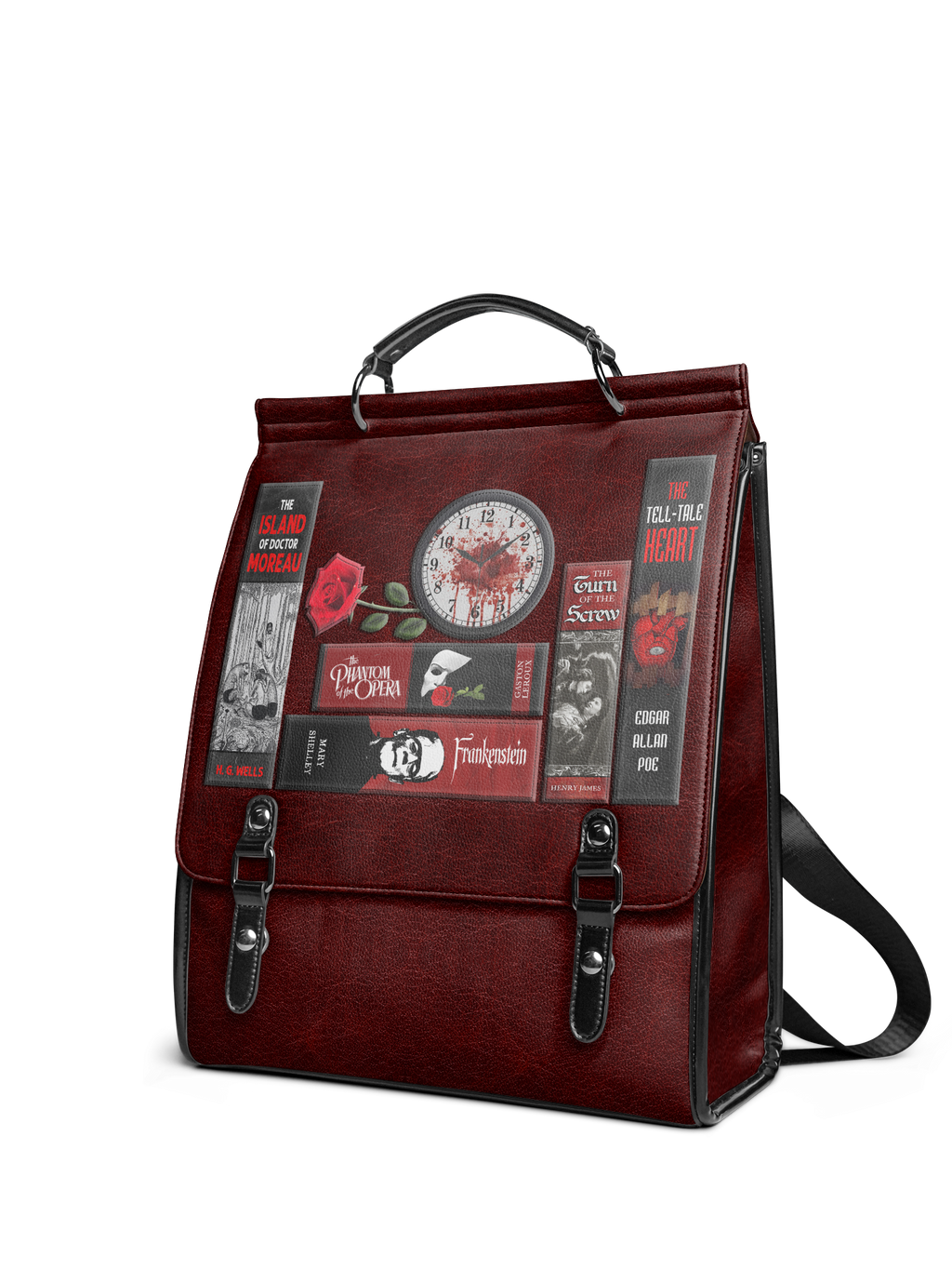 "The Crimson Codex" Leather Backpack