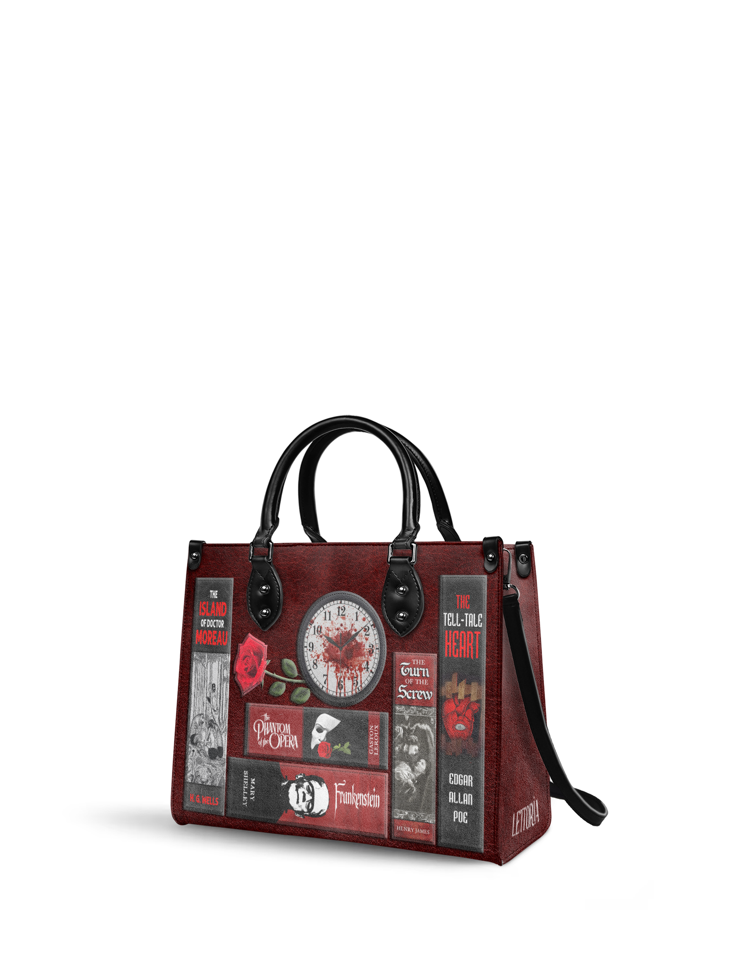 "The Crimson Codex" - Black Interior - Leather Handbag