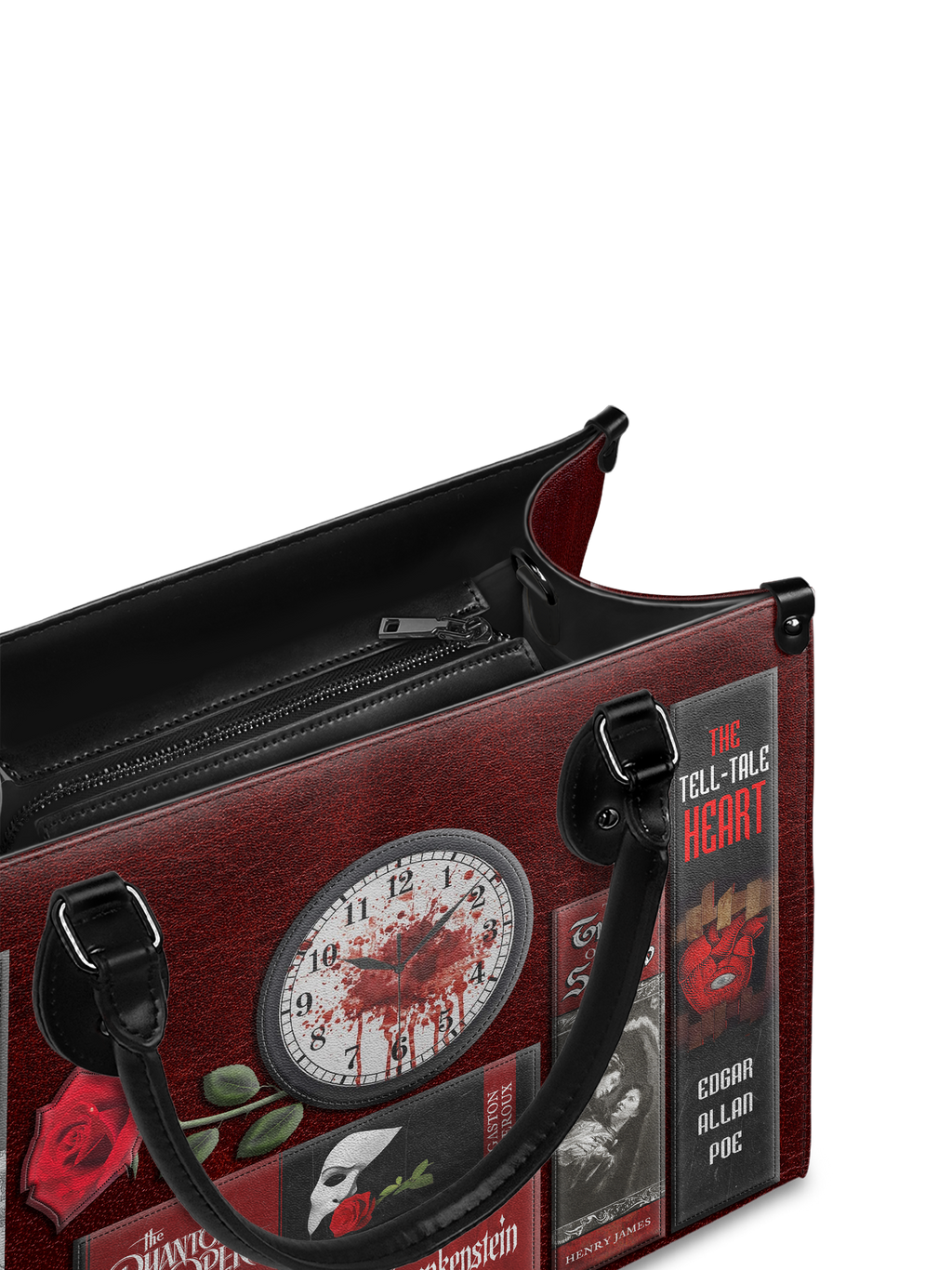 "The Crimson Codex" - Black Interior - Leather Handbag