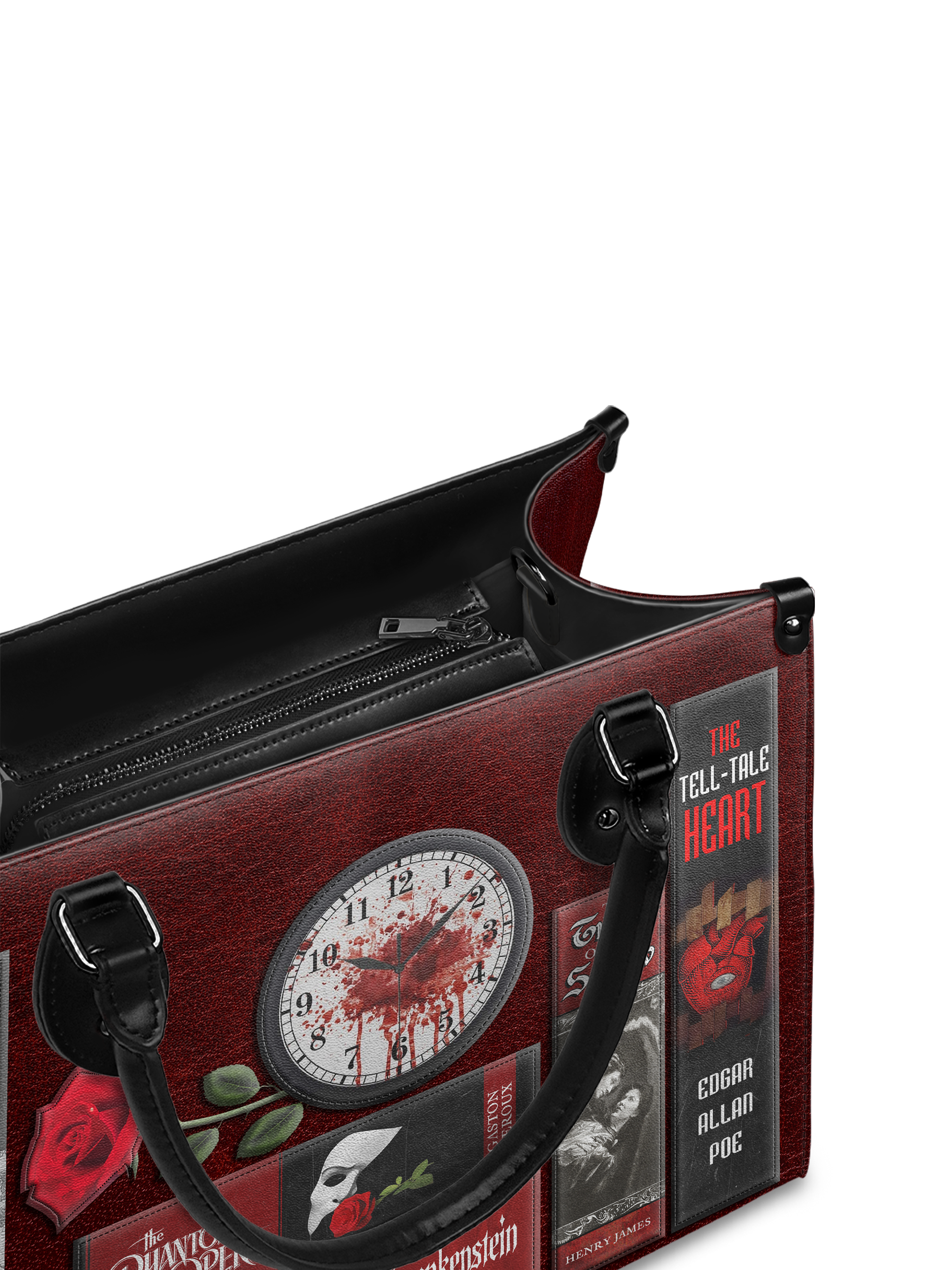 "The Crimson Codex" - Black Interior - Leather Handbag