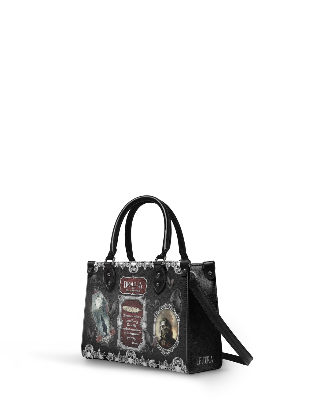 "The Dracula" - Black Interior - Small Leather Handbag