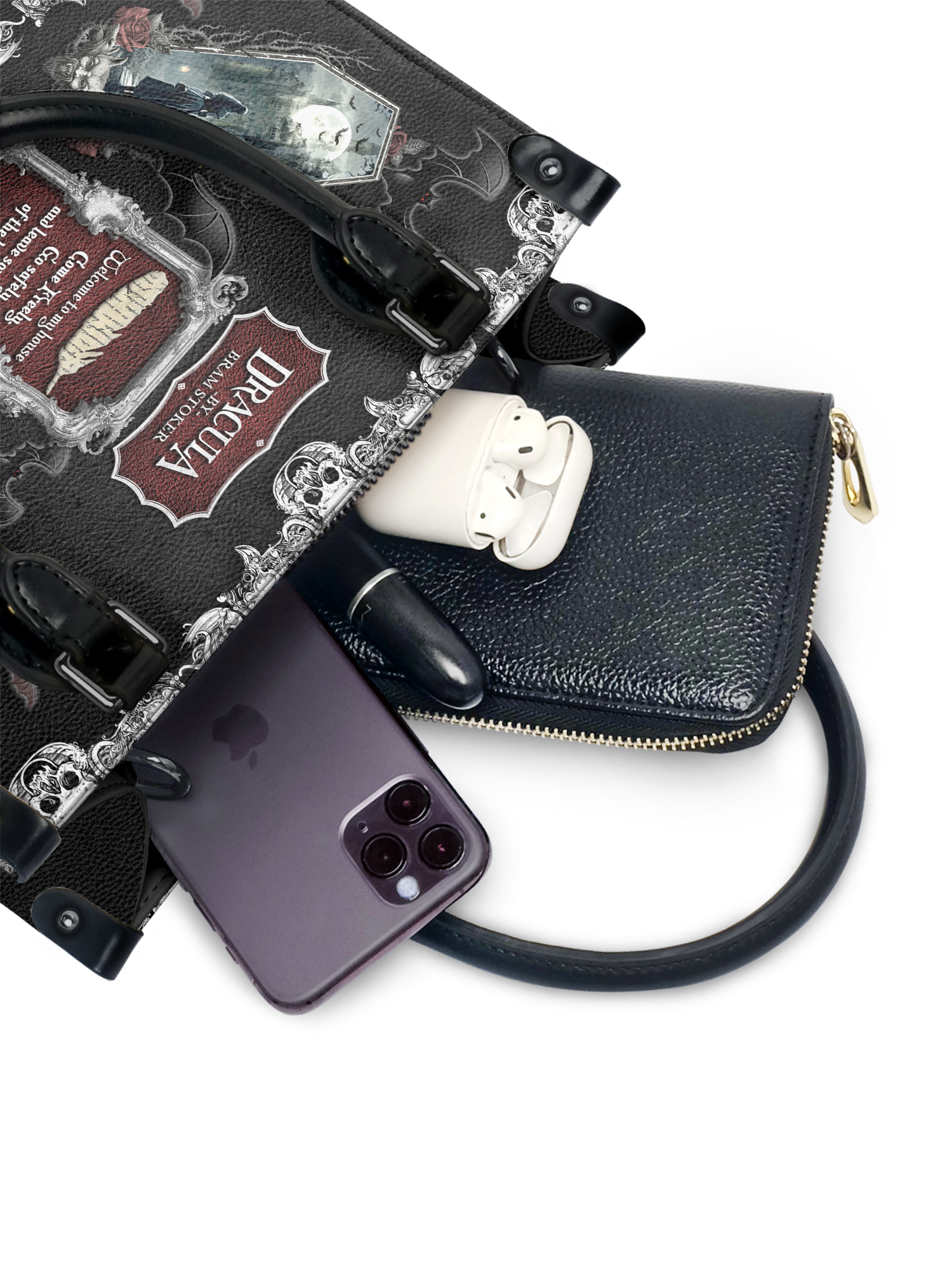 "The Dracula" - Black Interior - Small Leather Handbag