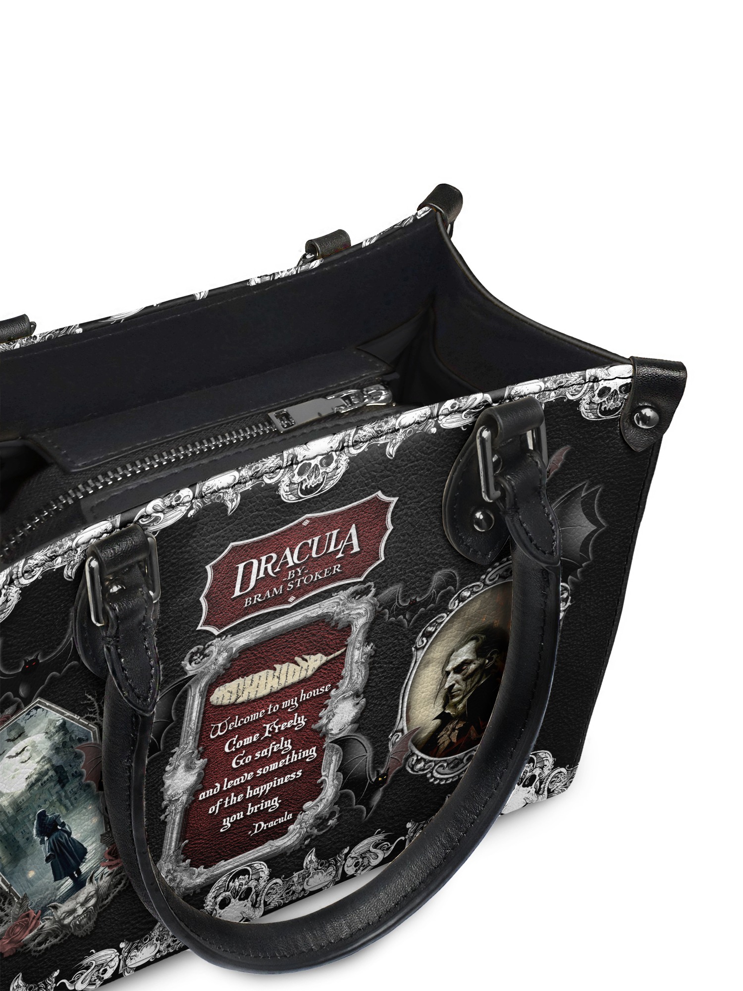 "The Dracula" - Black Interior - Small Leather Handbag