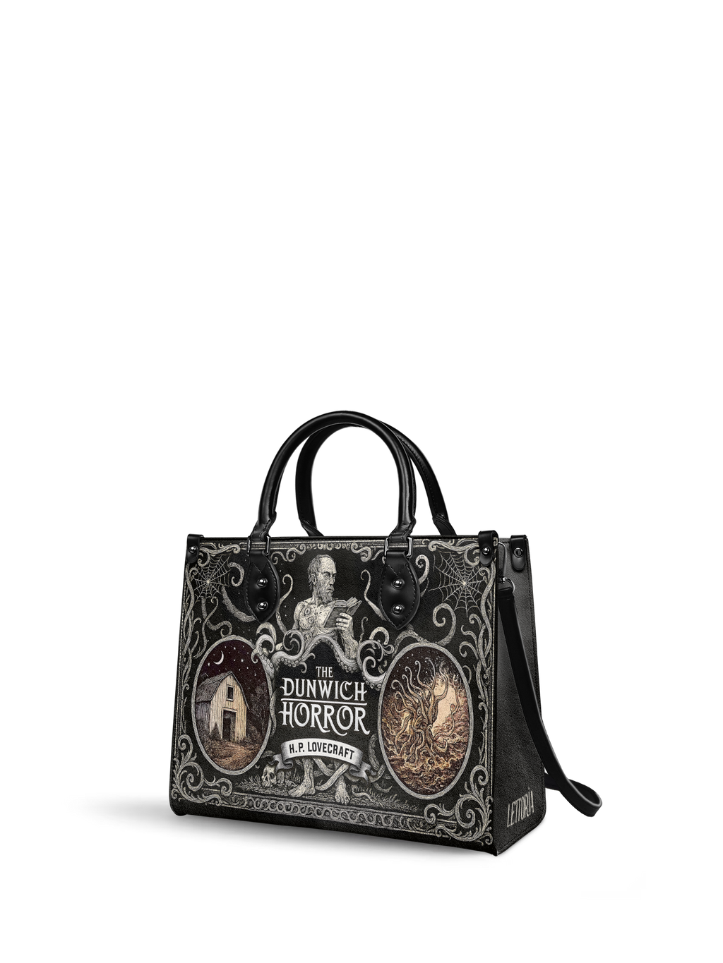 "The Dunwich Horror" - Black Interior - Leather Handbag