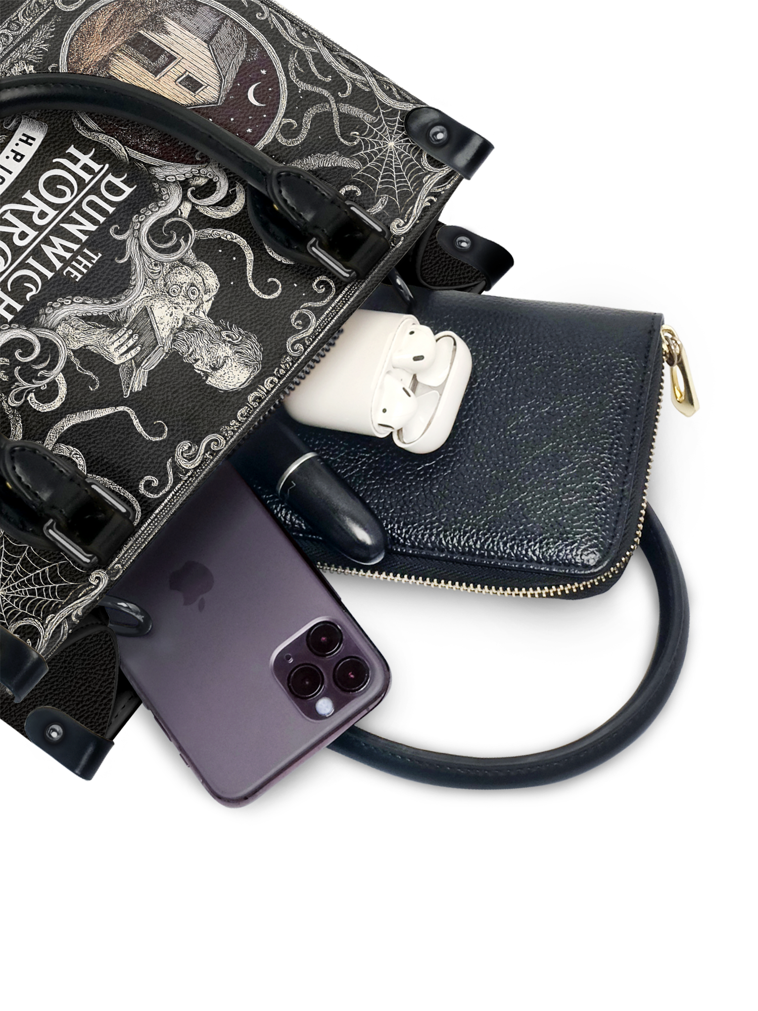 "The Dunwich Horror" - Black Interior - Small Leather Handbag