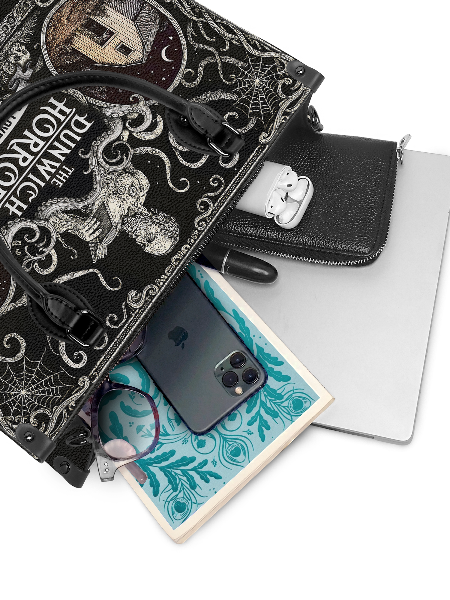"The Dunwich Horror" - Black Interior - Leather Handbag