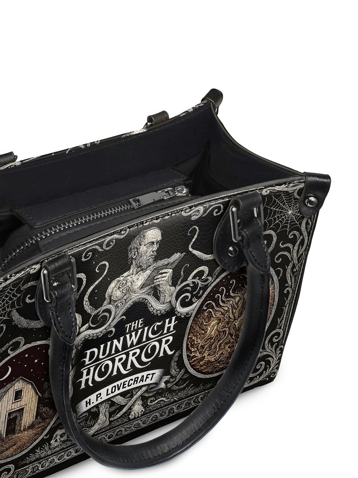 "The Dunwich Horror" - Black Interior - Small Leather Handbag